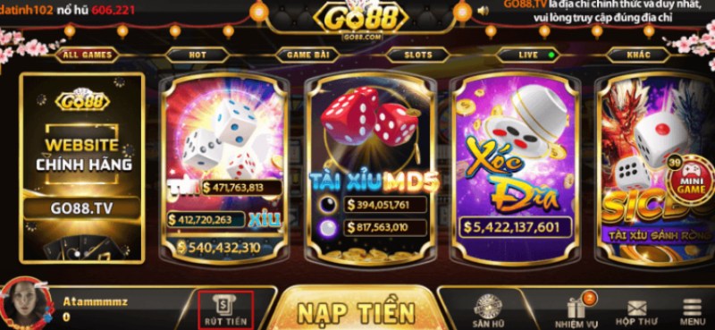 Chơi ngay game Go88 để nhận tiền thưởng